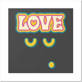 Love, Retro Love Text, Cute Gift Idea For Valentine Posters and Art